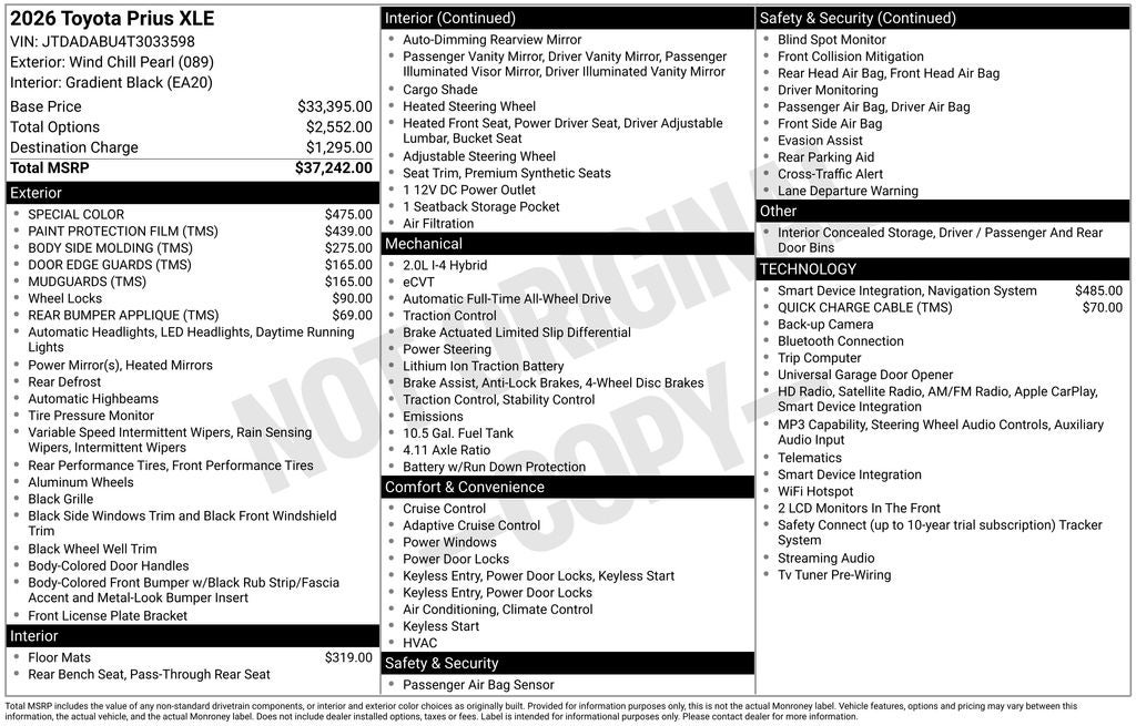 2026 Toyota Prius XLE AWD