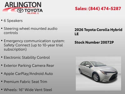 2026 Toyota Corolla Hybrid LE