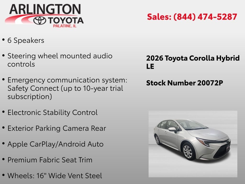 2026 Toyota Corolla Hybrid LE