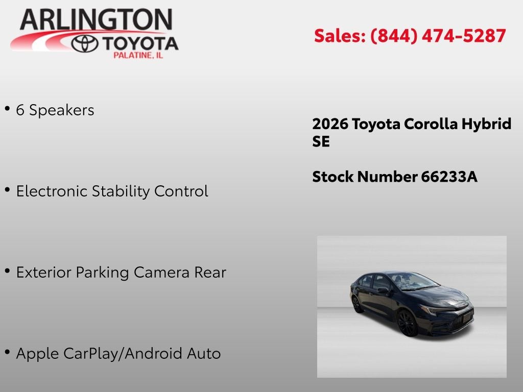 2026 Toyota Corolla Hybrid SE