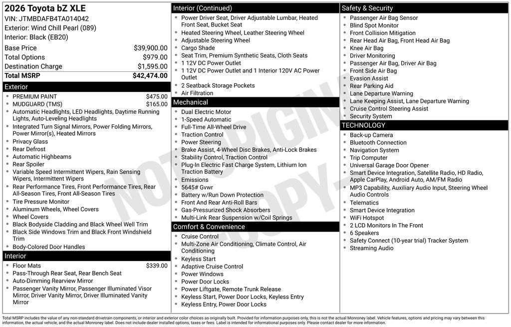 2026 Toyota bZ XLE