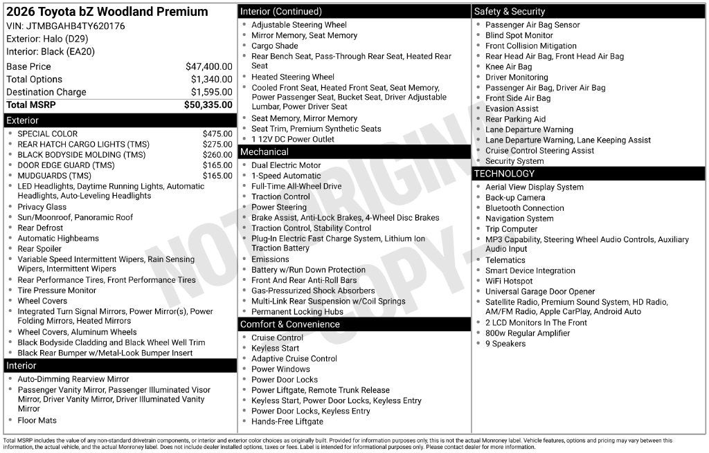 2026 Toyota bZ Woodland bZ Woodland Premium