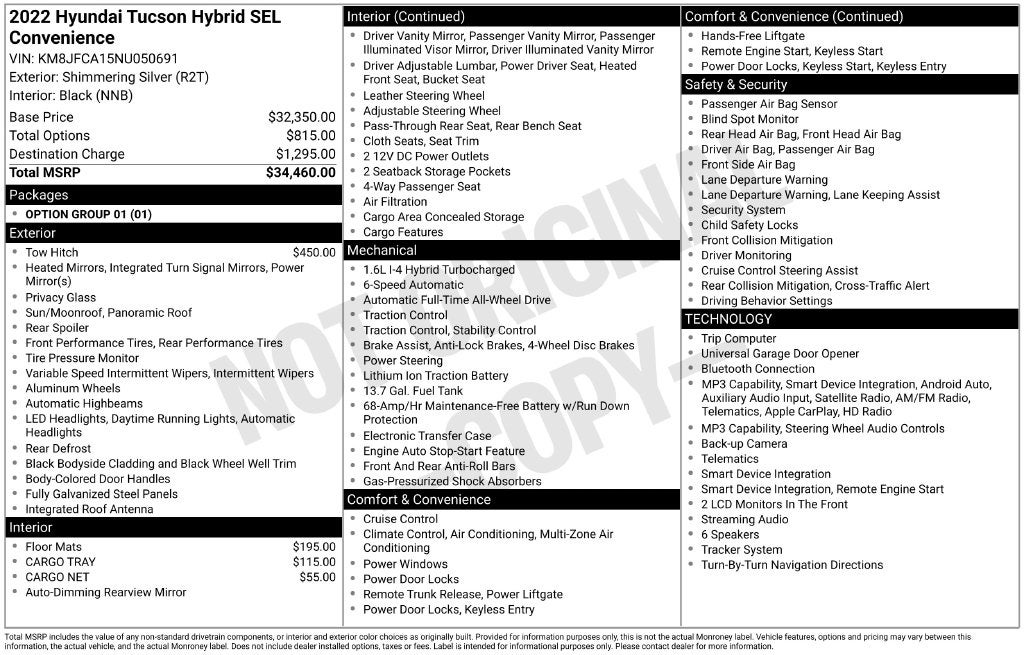 2022 Hyundai Tucson SEL Convenience