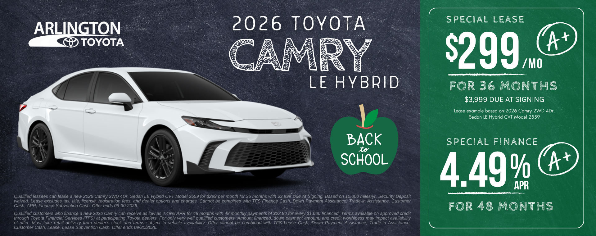 2026 Camry Special September