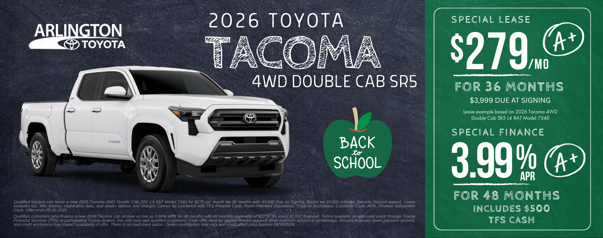 2026 Tacoma Special September