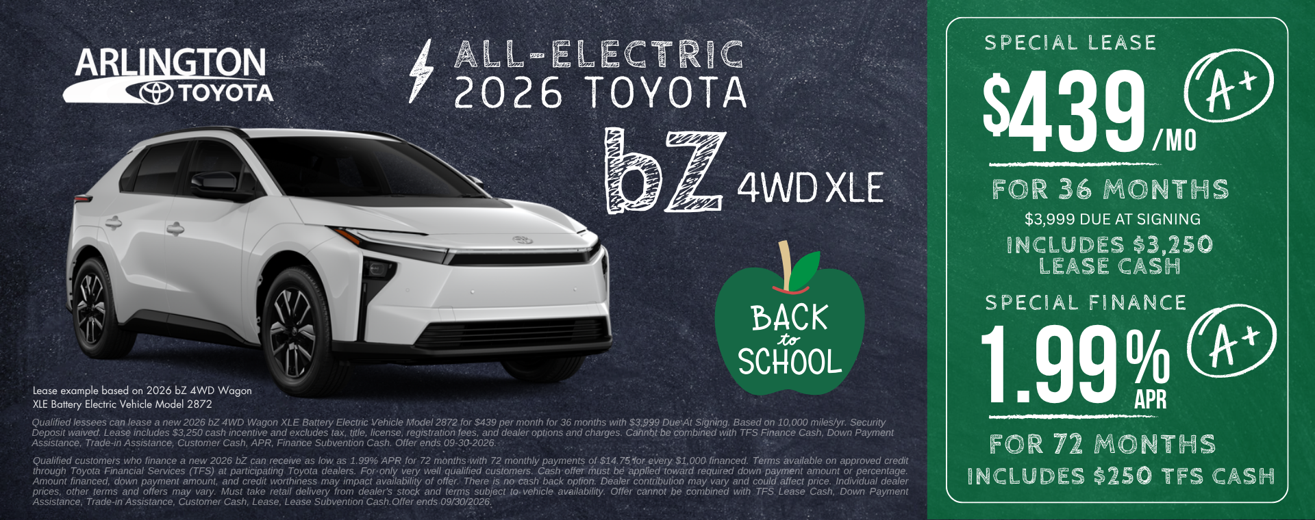2026 bZ Incentive Special September