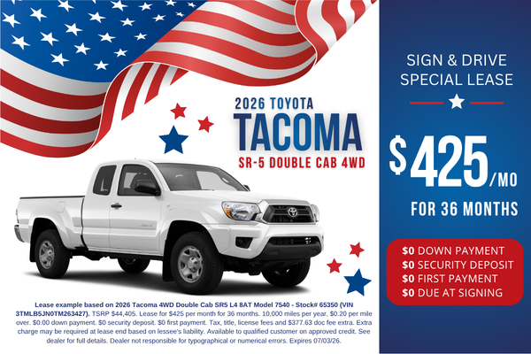 Sign & Drive Tacoma Lease July