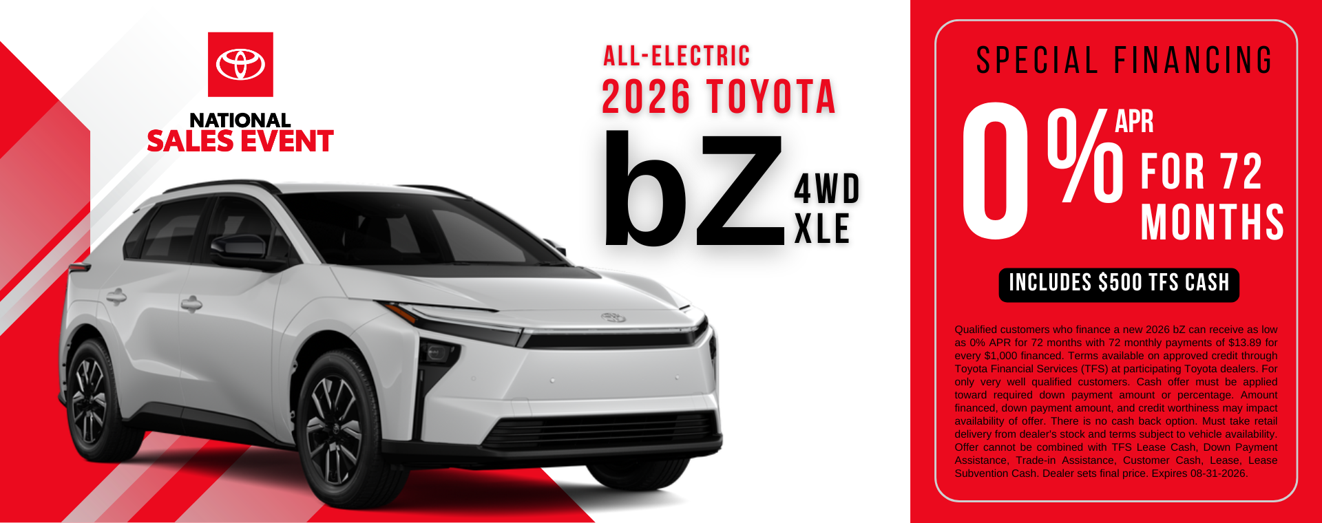2026 bZ Special Financing Offer August 2026