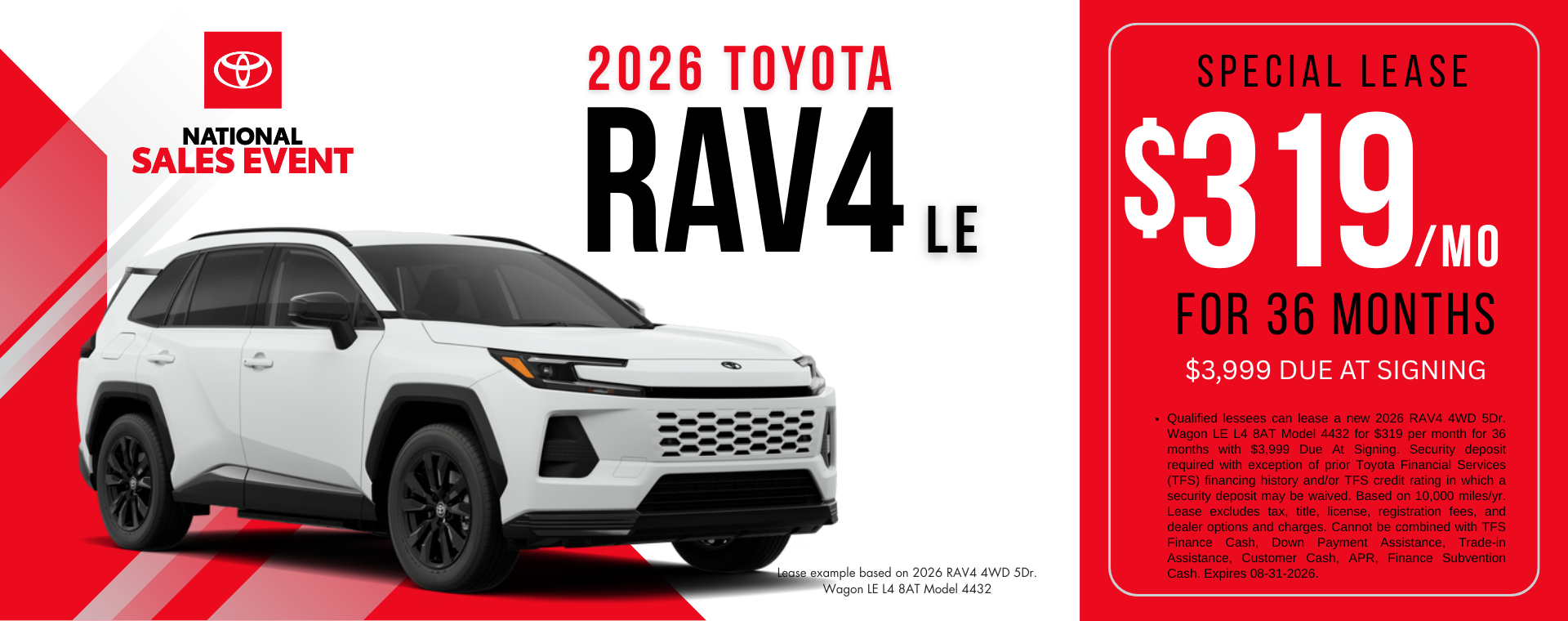 2026 RAV4 Lease Offer August 2026