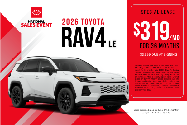 2026 RAV4 Lease Offer August 2026